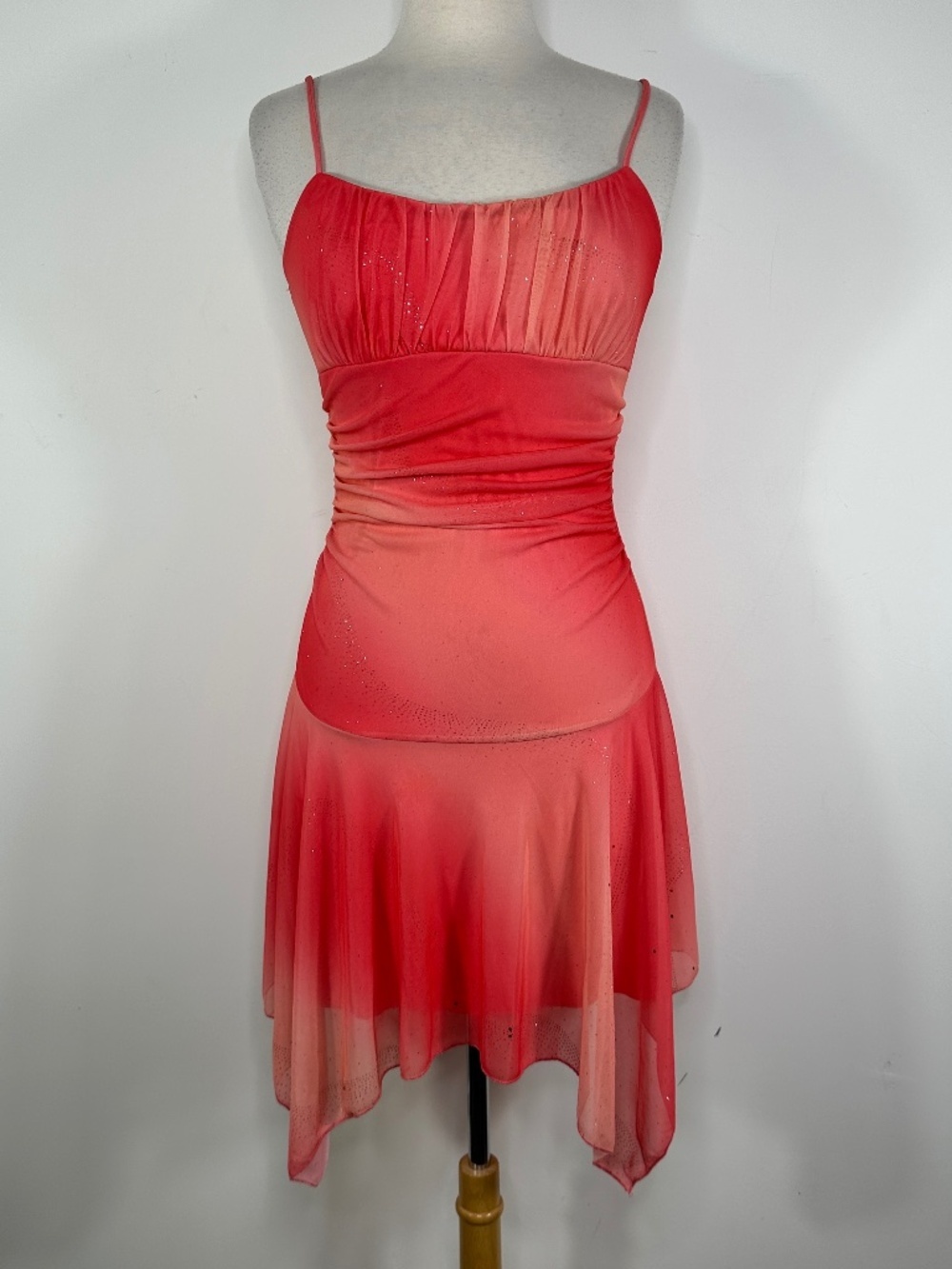 Y2K Taboo Juniors Size L Pink Baby Doll Mini Dress Layered Silver Glitter 2000s